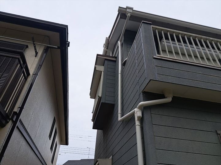 雨樋の交換工事が完工した外観