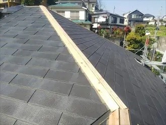 新しい貫板を設置した後の状態