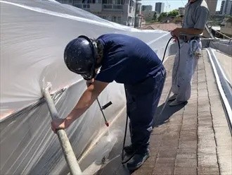屋根塗装工事前の高圧洗浄