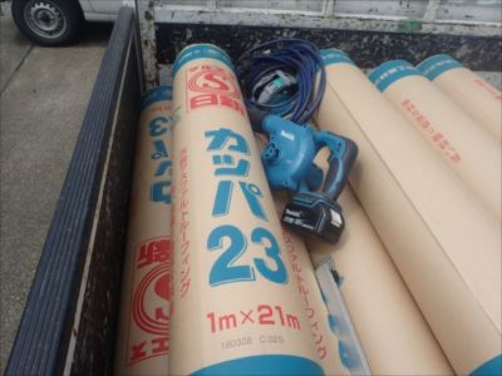 使用するルーフィングは日新工業の「カッパ23 改質アスファルトルーフィング」