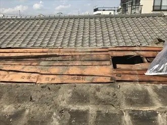 防水紙撤去作業の工程