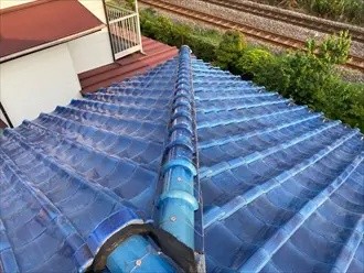 棟瓦取り直し工事後の外観