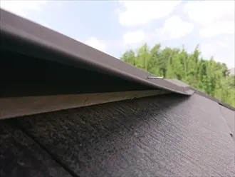 棟板金の北面にはやや汚れの付着が確認