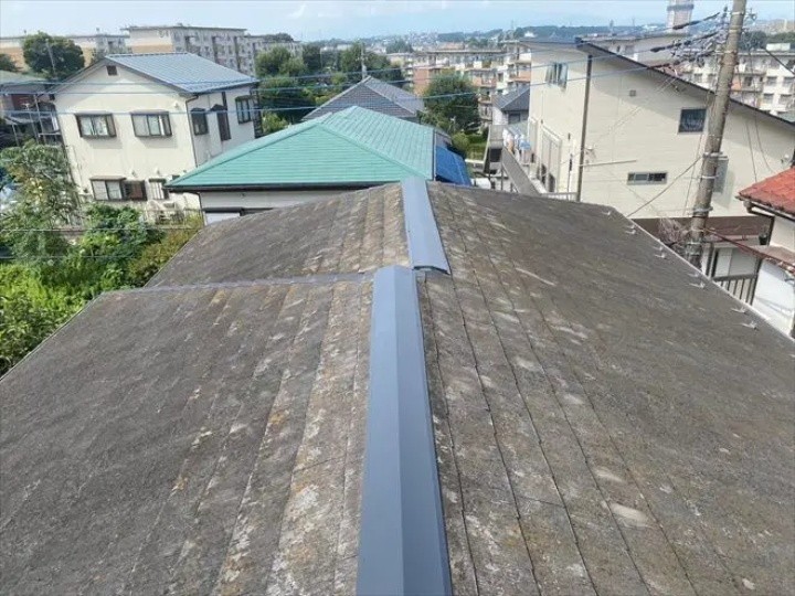 棟板金の交換工事によるメンテナンス後の屋根