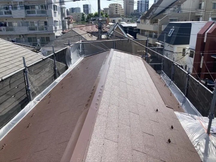 「棟板金交換工事・屋根塗装工事」の完工