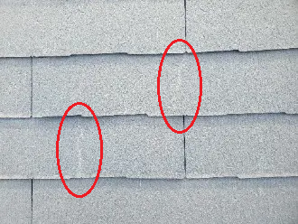 スレートのひび割れの様子