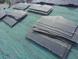 パミール屋根材を撤去