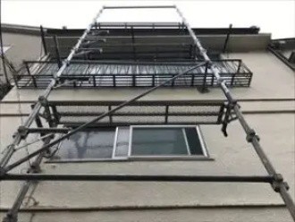部分掛けの足場架設の作業工程
