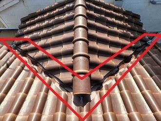谷板金が錆ている状態