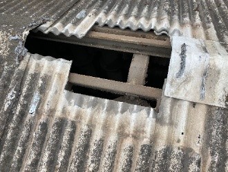 既存のベンチレーターを撤去