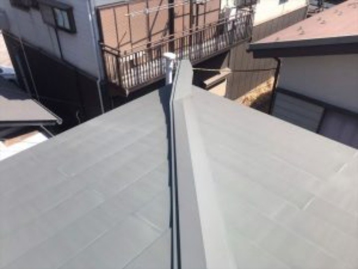 軒先部分から棟板金が捲れるように離脱