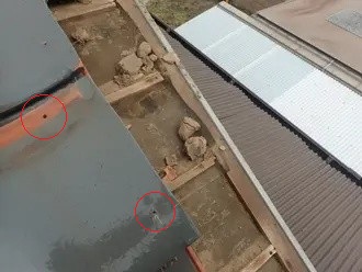 ケラバ瓦のビス止め補修工事を着工