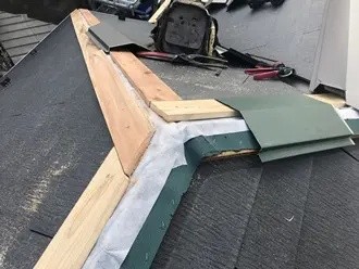 棟板金の復旧工事