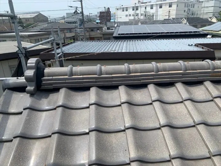 棟瓦取り直し工事後の状態