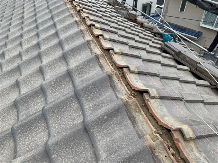 棟瓦取り直し工事の作業工程