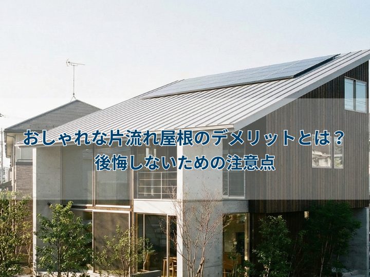 おしゃれな片流れ屋根のデメリットとは?後悔しないための注意点
