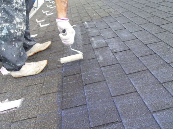 シングル屋根の塗装