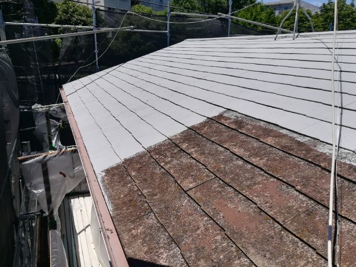 ベスコロフィラーHGで下塗り作業