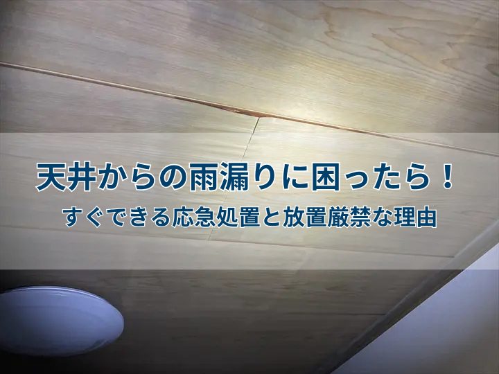 天井からの雨漏りに困ったら!すぐできる応急処置と放置厳禁な理由
