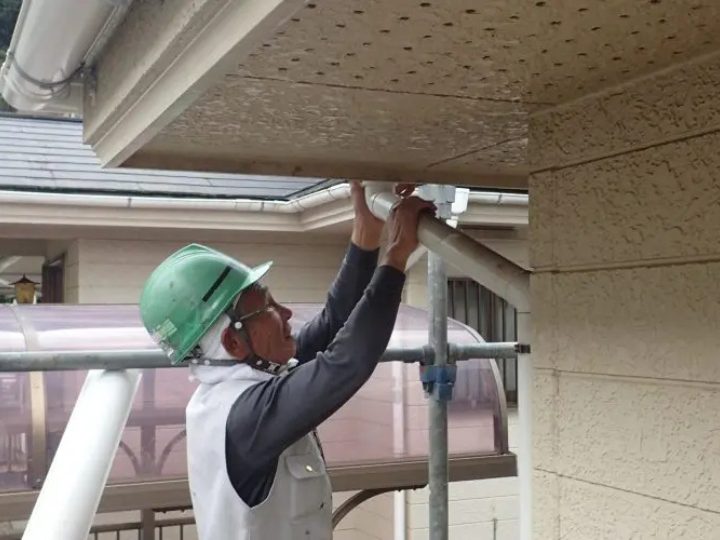 雨樋のメンテナンス作業