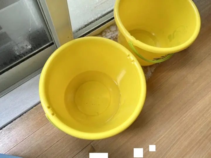 バケツを使用した応急処置