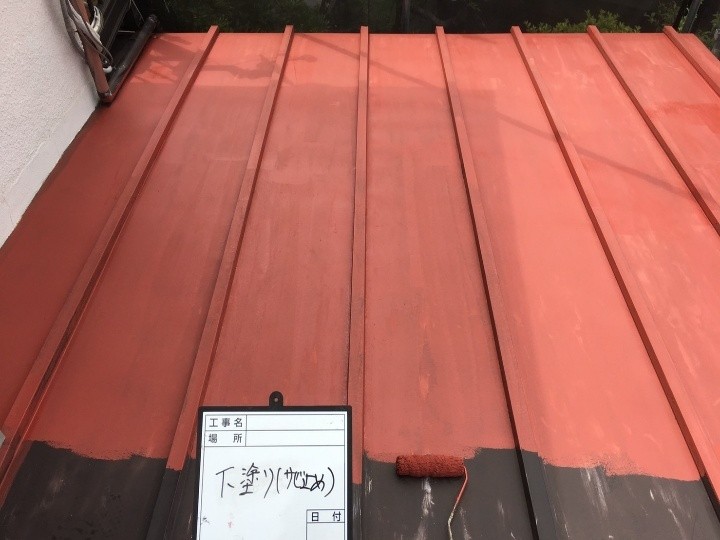 錆止め塗料「ハイポンファインデクロ」で下塗り