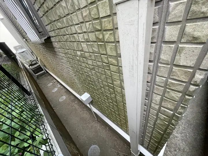 苔が生えたALC外壁