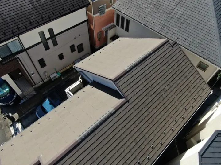 ドローンで撮影された屋根