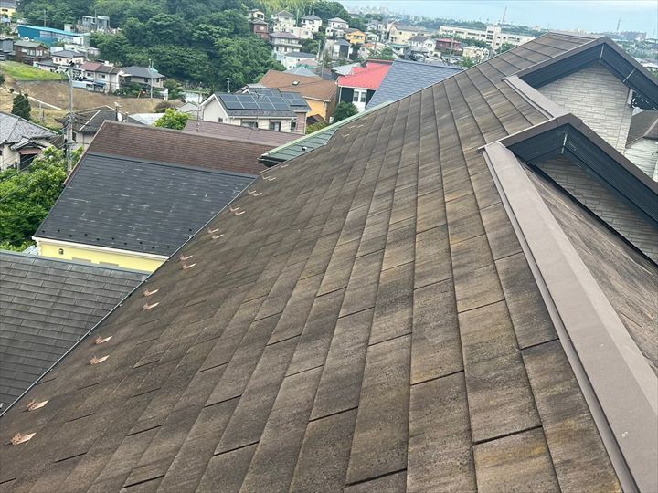 港北区の屋根全景