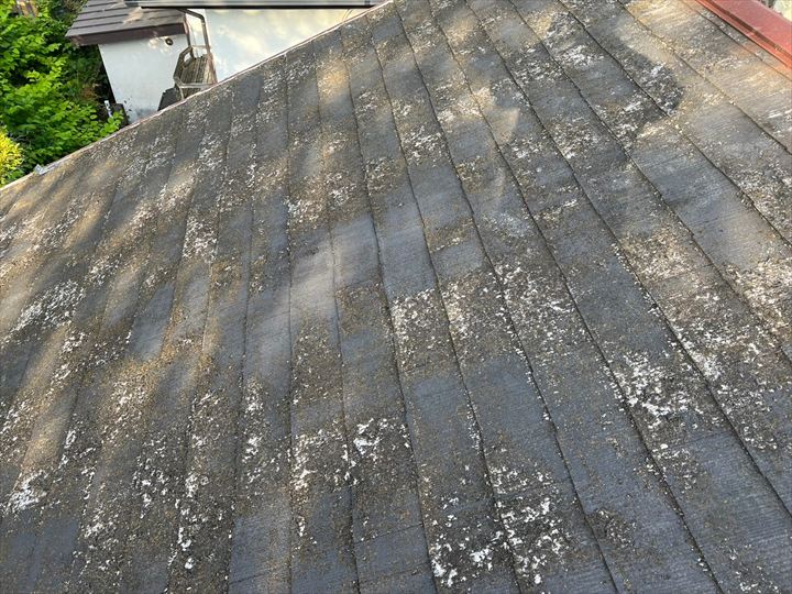 汚れが広がる屋根面