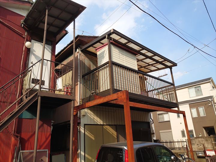 建物外観と雨樋調査