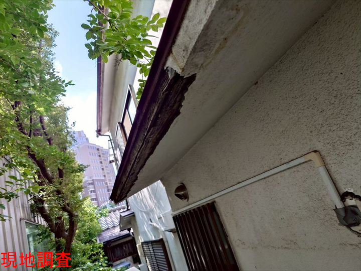 落下した軒天の傷み