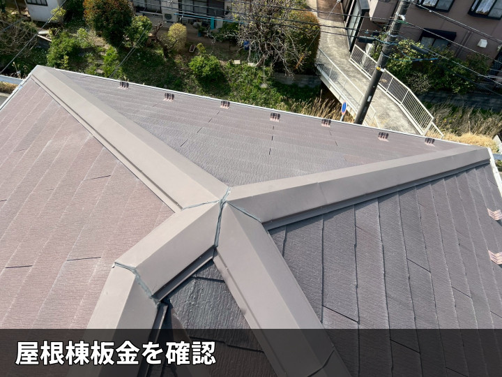 屋根全体と棟板金