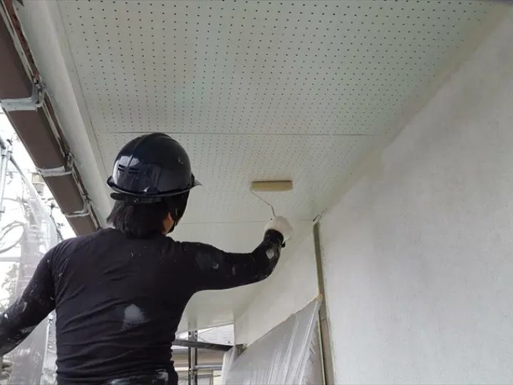 軒天塗装工程