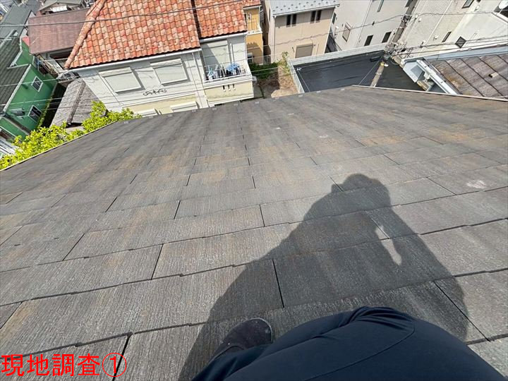 色あせたスレート屋根全景