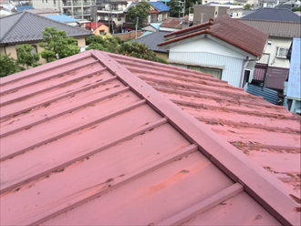 アパートの屋根点検に中区へ
