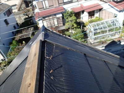【棟板金交換工事】港南区　東永谷　ドーマー廻り板金　棟板金　火災保険