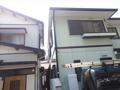 【雨樋交換　中古住宅】葉山市　落雪被害　近隣対策