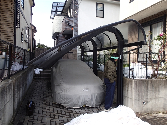 【積雪被害】カーポート倒壊｜ポリカーボネット｜横浜市旭区